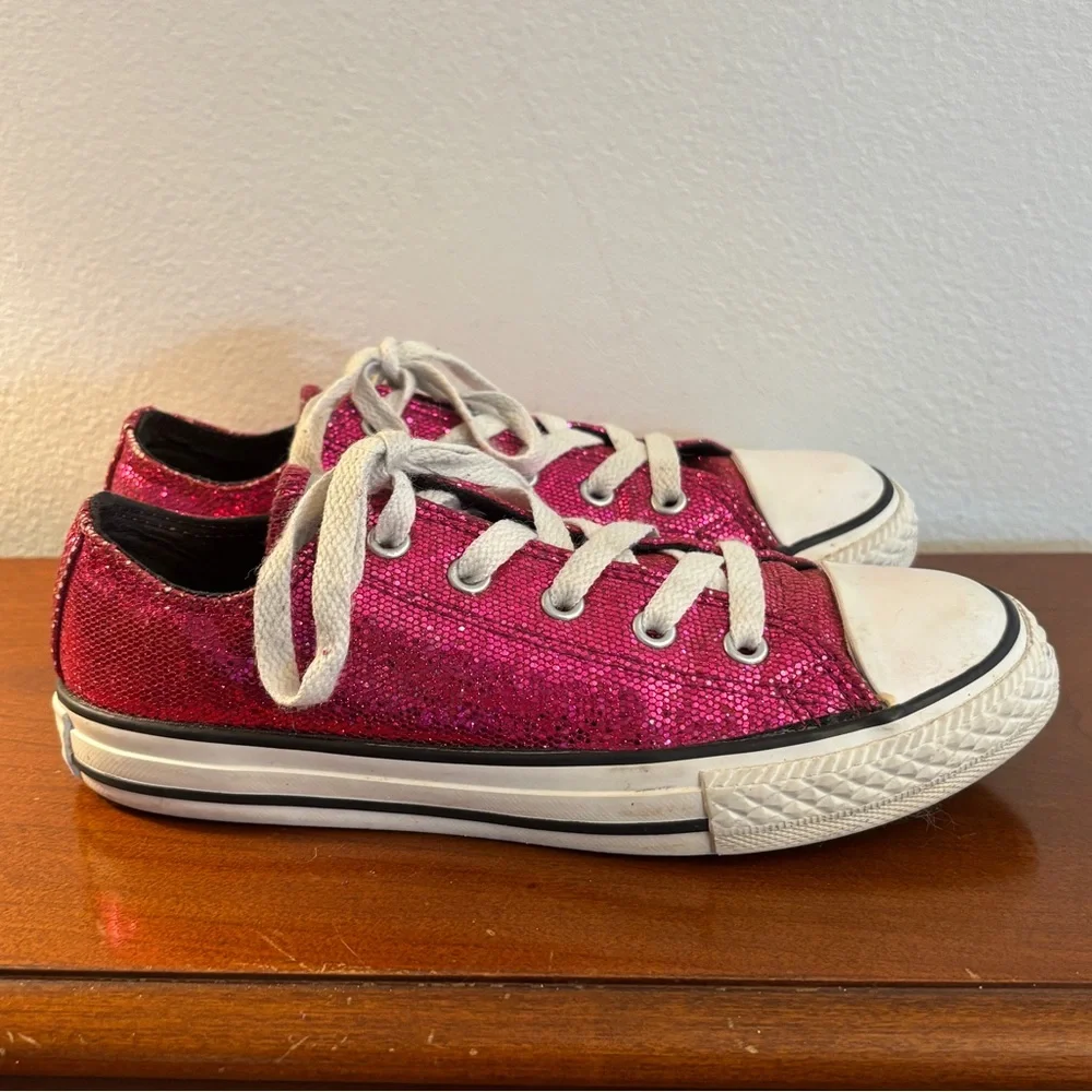 Converse Kids' Chuck Taylor All Star Low Tops Hot Pink Sparkle